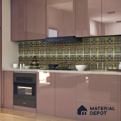 Metallic Wall Tile TL 07235 Regal Noir 1 ft x 1 ft Ceramic Matte Finish - 9 mm  | 2 mm Spacer is Mandatory | Suitable For Bathroom, Kitchen, Dining Area | Please Expect a Slight Variation of Pattern (Sample)